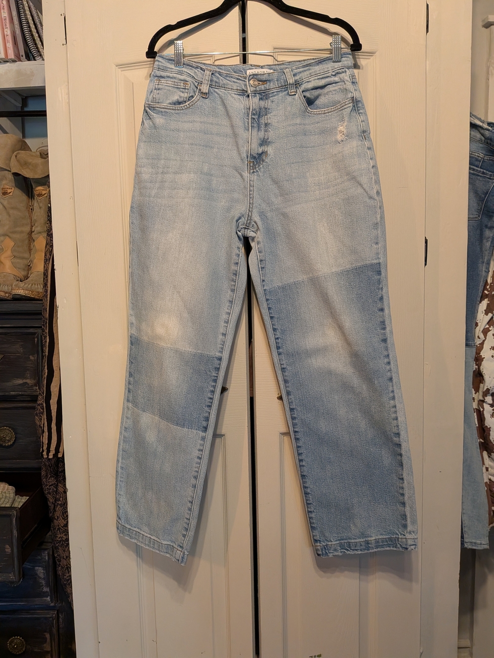 And Now This Straight Leg Y2K Patchwork Jeans - Women 29x29